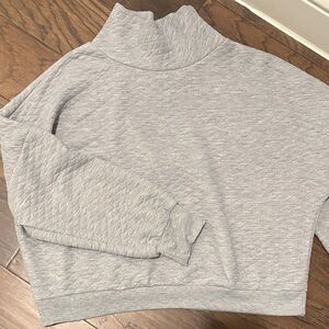 Paper Crane Gray Quilted Turtleneck Sweater